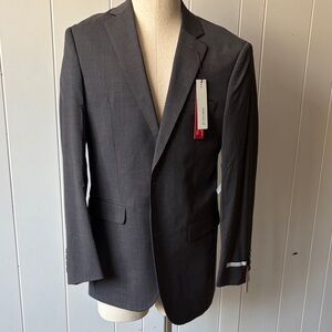 Perry Ellis Charcoal Stripe Wool Blend Blazer 36R
